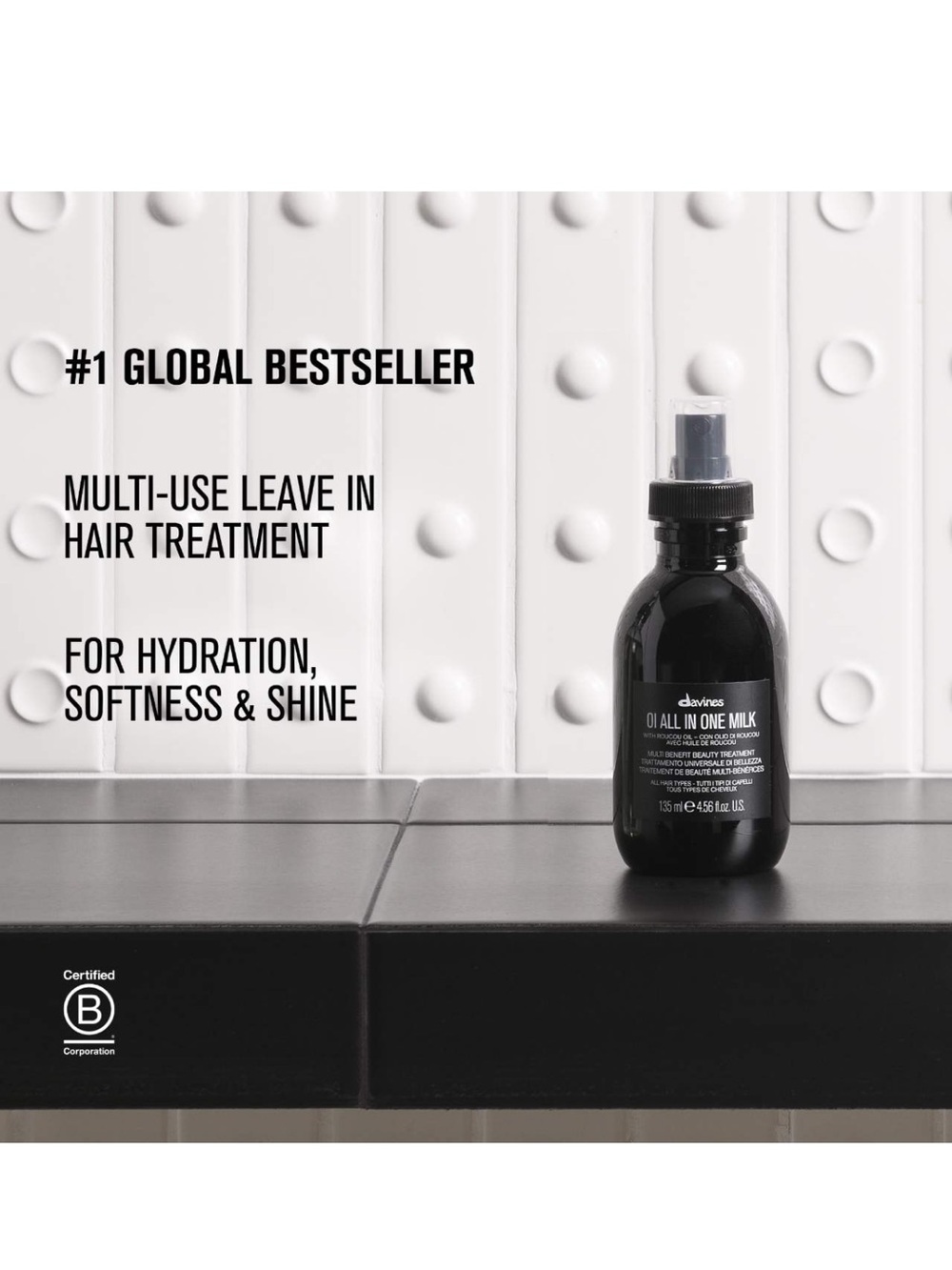 Davines Oi All In One Milk Leave In Conditioner Hair Treatment Soft & Shiny - Picture 3 of 4